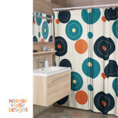 Retro Mid Century Modern Duschvorhang