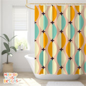 Retro Mid Century Modern Duschvorhang