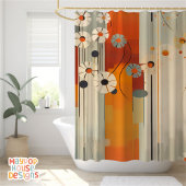 Retro Mid Century Modern Duschvorhang