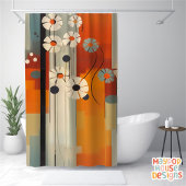 Retro Mid Century Modern Duschvorhang