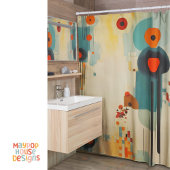 Retro Mid Century Modern Duschvorhang