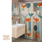 Retro Mid Century Modern Duschvorhang