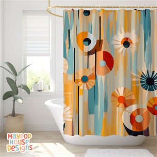 Retro Mid Century Modern Duschvorhang