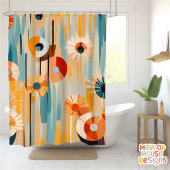 Retro Mid Century Modern Duschvorhang