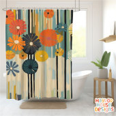 Retro Mid Century Modern Duschvorhang