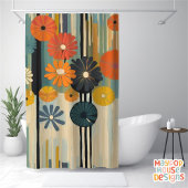 Retro Mid Century Modern Duschvorhang