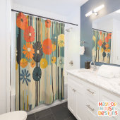 Retro Mid Century Modern Duschvorhang