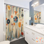 Retro Mid Century Modern Duschvorhang