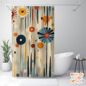 Retro Mid Century Modern Duschvorhang