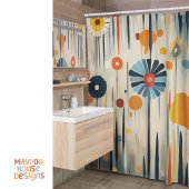 Retro Mid Century Modern Duschvorhang