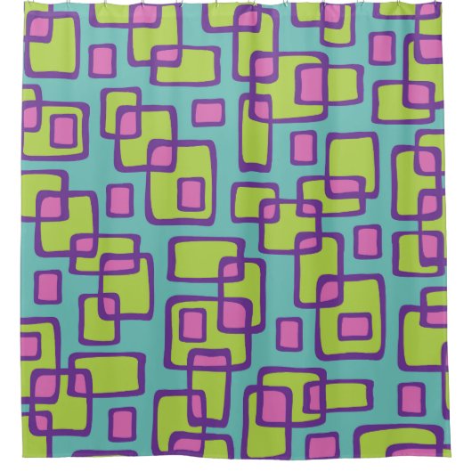 Retro Mid Century Modern Duschvorhang (Vorderseite)