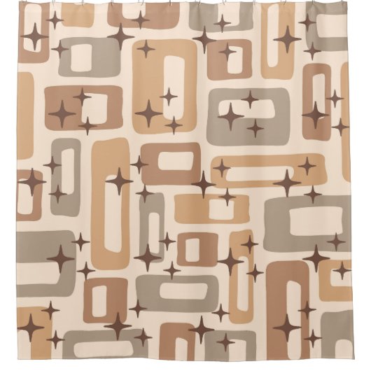 Retro Mid Century Modern Duschvorhang (Vorderseite)