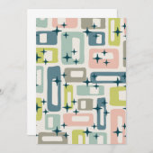 Retro Mid Century Modern Einladung (Vorne/Hinten)
