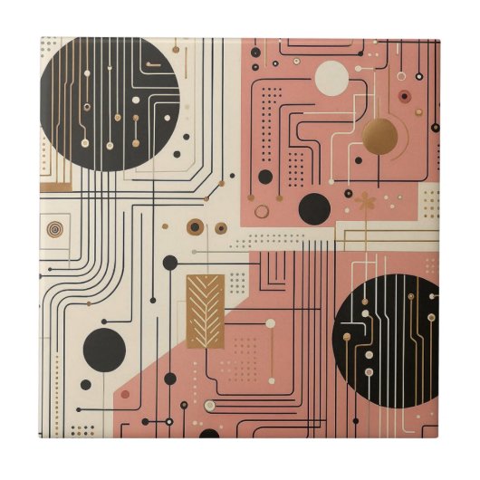 Retro Mid Century Modern  Fliese (Vorderseite)