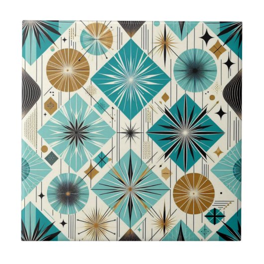 Retro Mid Century Modern  Fliese (Vorderseite)