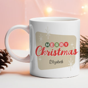 Retro-Mid-Century-Modern Frohe Weihnachten Kaffeetasse