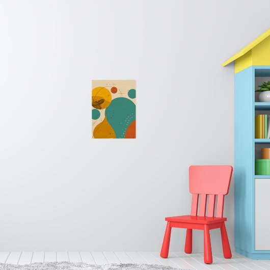 Retro Mid Century Modern Geometric Abstract Design Poster (Kinderzimmer 1)
