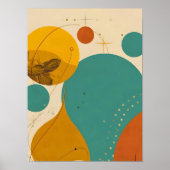 Retro Mid Century Modern Geometric Abstract Design Poster (Vorne)