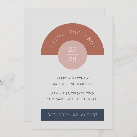 Retro Mid Century Modern Geometric Art 1950s 1960s Einladung (Vorne/Hinten)