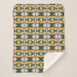 Retro-Mid-Century-Modern Geometrisches Muster Sherpadecke