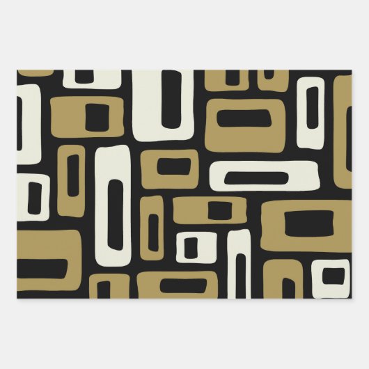Retro Mid Century Modern Geschenkpapier Set (Vorderseite)