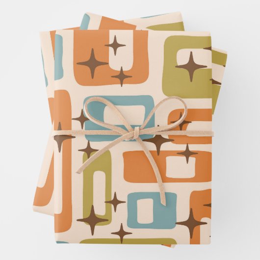 Retro Mid Century Modern Geschenkpapier Set (Beispiel)