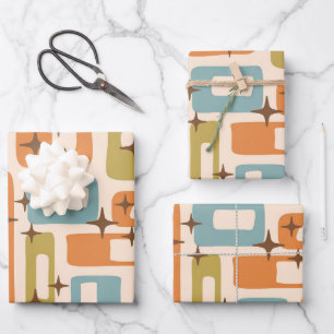 Retro Mid Century Modern Geschenkpapier Set