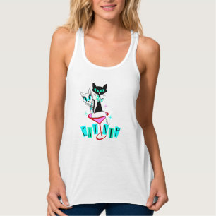 Retro-Mid-Century-Modern-Katzenminze-Atom-Katze Tank Top