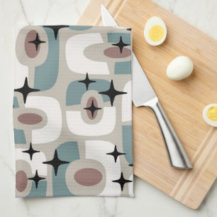 Retro-Mid-Century-Modern-Kosmik-Abstraktes-Muster Geschirrtuch