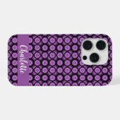 Retro-Mid-Century-Modern-Kreise Namens-Monogramm iPhone Hülle (Rückseite (Horizontal))