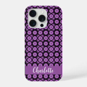 Retro-Mid-Century-Modern-Kreise Namens-Monogramm iPhone 15 Pro Hülle