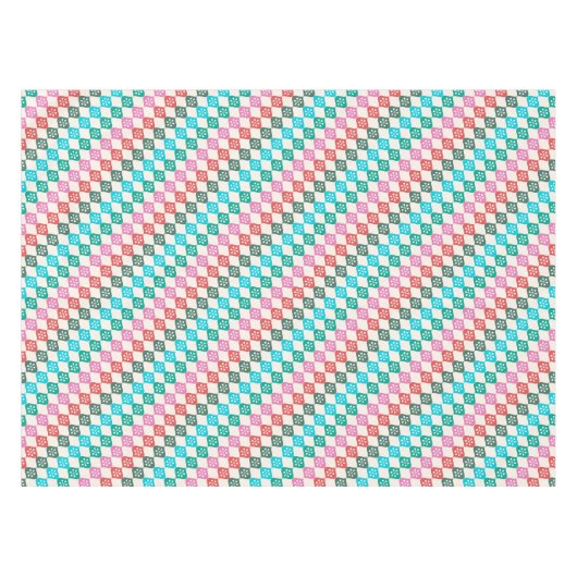 Retro-Mid-Century-Modern-Muster Farbige Weihnachte Tischdecke (Vorderseite (Horizontal))