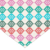 Retro-Mid-Century-Modern-Muster Farbige Weihnachte Tischdecke (Schrägansicht)