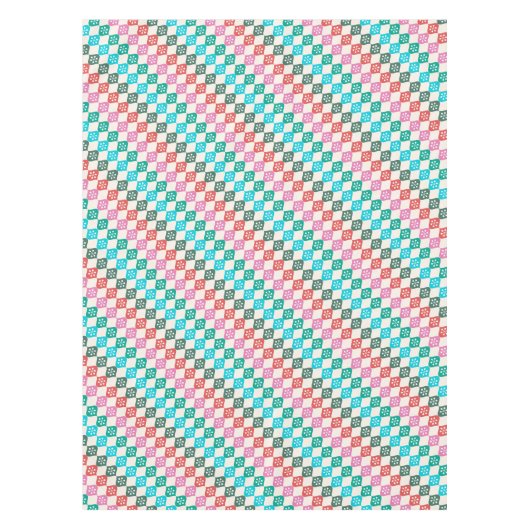 Retro-Mid-Century-Modern-Muster Farbige Weihnachte Tischdecke (Vorderseite)