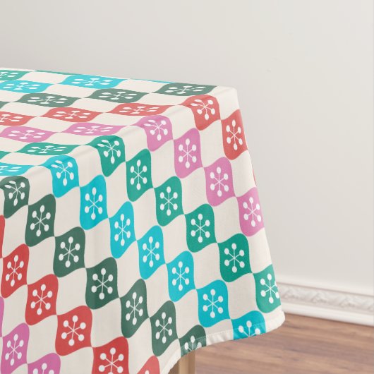 Retro-Mid-Century-Modern-Muster Farbige Weihnachte Tischdecke (Beispiel)