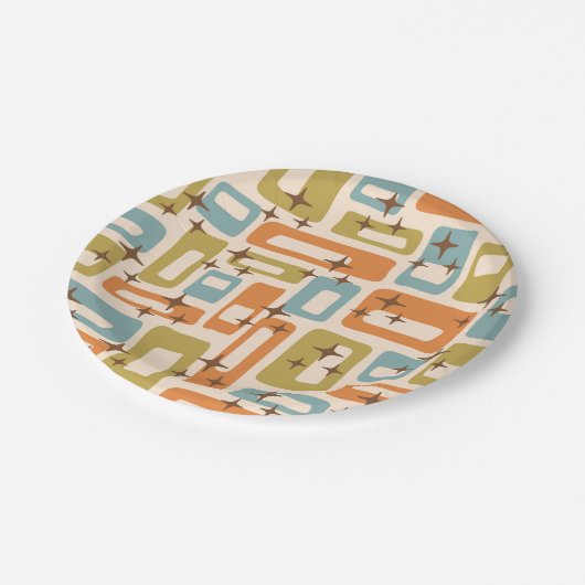 Retro Mid Century Modern Pappteller (Schrägansicht)