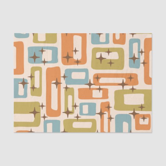 Retro Mid Century Modern Seidenpapier (Vorderseite)