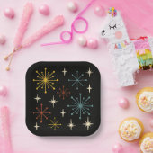 Retro Mid Century Modern Starburst Pattern Pappteller (Party)
