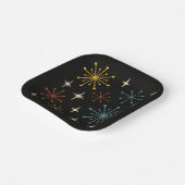 Retro Mid Century Modern Starburst Pattern Pappteller (Gewinkelt)