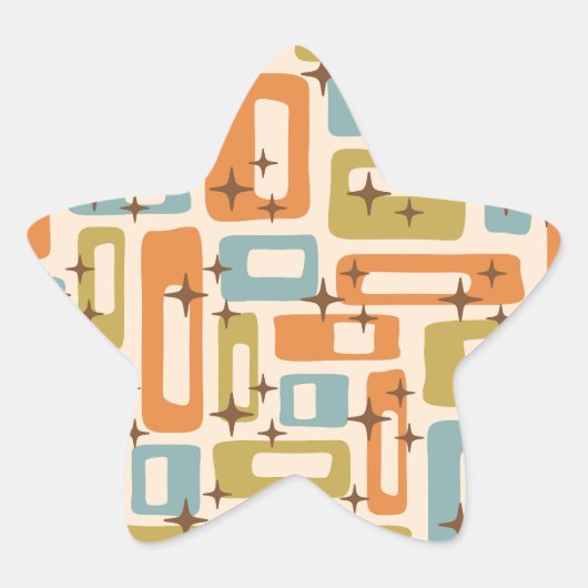 Retro Mid Century Modern Stern-Aufkleber (Vorderseite)