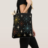 Retro-Mid-Century-Modern-Sternenexplosionsmuster Tasche (Von Nahem)