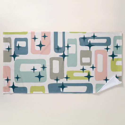 Retro Mid Century Modern Strandtuch (Vorderseite)
