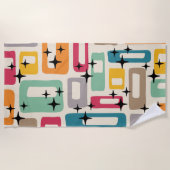 Retro Mid Century Modern Strandtuch (Vorderseite)
