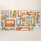 Retro Mid Century Modern Strandtuch (Vorderseite)