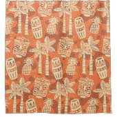 Retro-Mid-Century-Modern-Tiki-Muster Duschvorhang (Vorderseite)