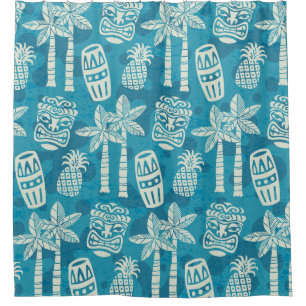 Retro-Mid-Century-Modern-Tiki-Muster Duschvorhang