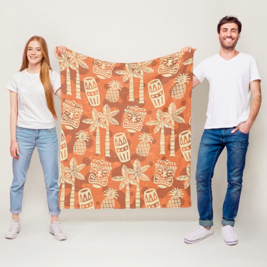Retro-Mid-Century-Modern-Tiki-Muster Fleecedecke (Beispiel)