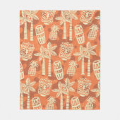 Retro-Mid-Century-Modern-Tiki-Muster Fleecedecke (Vorderseite)
