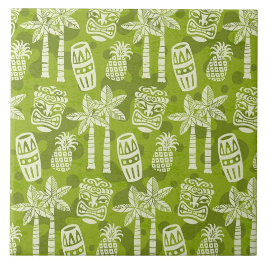 Retro-Mid-Century-Modern-Tiki-Muster Fliese (Vorderseite)