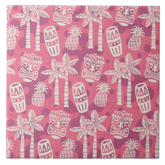 Retro-Mid-Century-Modern-Tiki-Muster Fliese (Vorderseite)